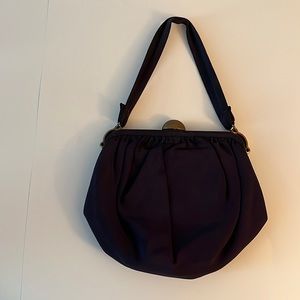 VINTAGE navy blue cloth bag with self handle
